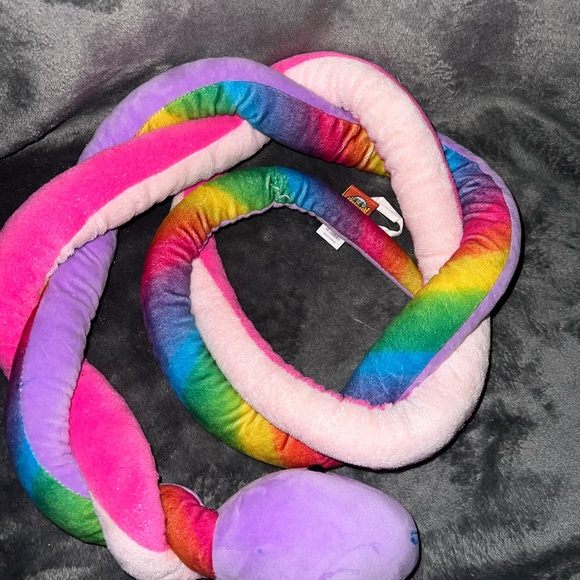 Adventure Planet Snake Plush Twisted Multi Color 57” Stuffed Reptile Pink Purple - Picture 4 of 16